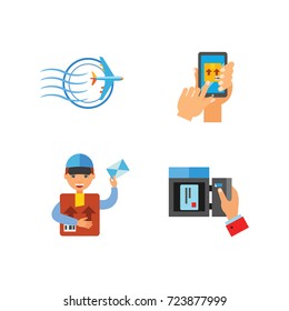 Postal services icon set