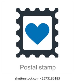 Postal Stamp and postage icon concept