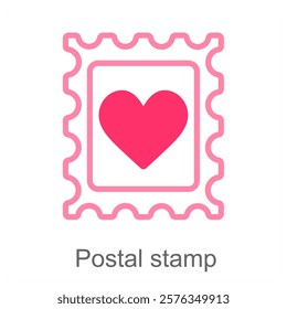 Postal Stamp and postage icon concept