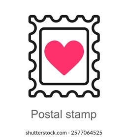 Postal Stamp and postage icon concept