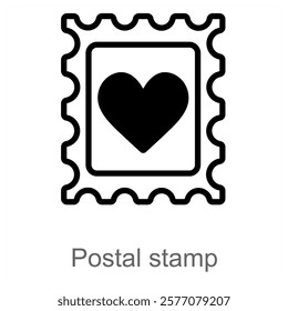 Postal Stamp and postage icon concept