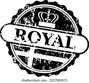 Postal stamp. Royal mail label in grunge style