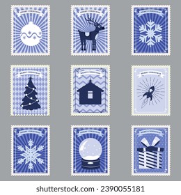 Poststempel nahtloses Muster WeihnachtsBriefmarken