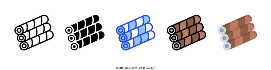 Postal Tube Icon Collection With Multiple Styles