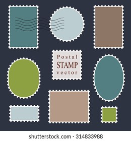 Postal vector stamps, old style.