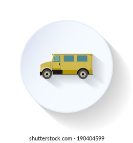 Postal vehicle flat icon