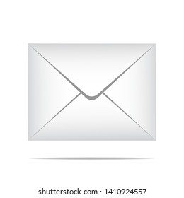 The postal white envelope. illustration is in a realistic style. Simply envelope on isolated background. Vector eps10