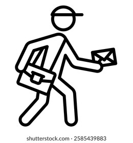 Postal Worker icon line vector illustration