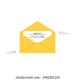 Postal yellow envelope icon. Happy father's day. 