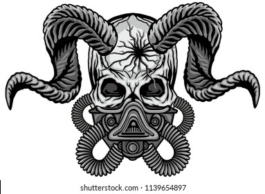 post-apocalypse coat of arms with skull, grunge vintage design t shirts