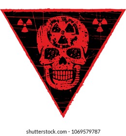 post-apocalypse triangle skull-grunge vintage design t shirts