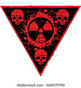 post-apocalypse triangle skull-grunge vintage design t shirts