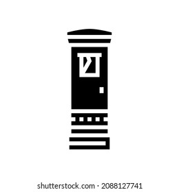 postbox construction glyph icon vector. postbox construction sign. isolated contour symbol black illustration