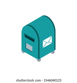 postbox correspondence postal mail isometric vector illustration