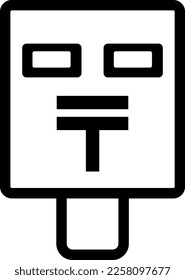 Postbox cute icon monochrome illustration