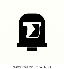 Postbox-Symbol, isolierte schwarze Stil-Symbol-Illustration