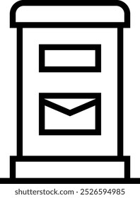 postbox icon. Thin linear style design isolated on white background