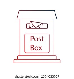 postbox icon with white background vector stock illustration