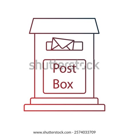 postbox icon with white background vector stock illustration