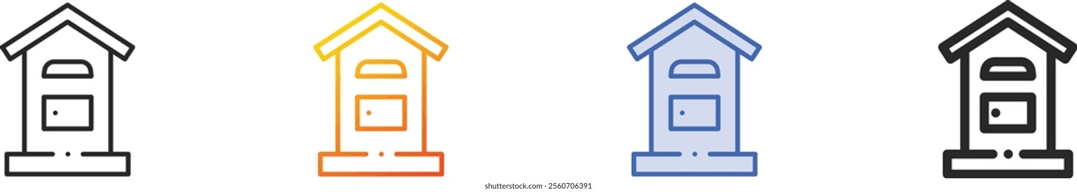 postbox icon.Thin Linear, Gradient, Blue Stroke and bold Style Design Isolated On White Background