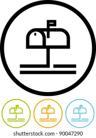 Postbox with letter - Vector icon