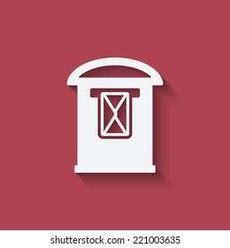 postbox with letter - vector illustration. eps 10