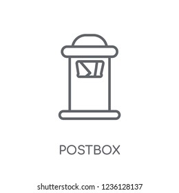 Postbox linear icon. Modern outline Postbox logo concept on white background from Delivery and logistics collection. Suitable for use on web apps, mobile apps and print media.