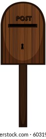 Postbox made of wood illustration