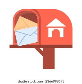 postbox. mailbox street post container for receiving mail letters. vector cartoon minimalistic illustration,