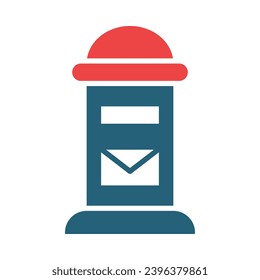 Postbox Vector Glyph Two Color Icons For Personal And Commercial Use.
