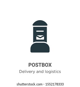 Postbox vector icon on white background. Flat vector postbox icon symbol sign from modern delivery and logistics collection for mobile concept and web apps design.