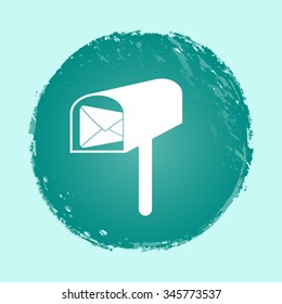 postbox vector icon - round button