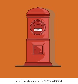 Postbox Vector or Mailbox Vector, a Place to Send Letters to People Far Away