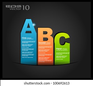 Postcard  menÃ?Â?Ã?Â¹ with 3 choices. Ideal for web usage, depliant for product comparison or business presentation.