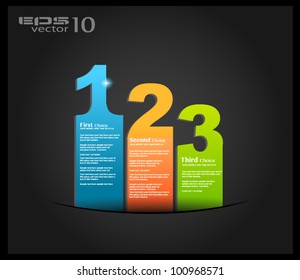 Postcard menÁ?Â?ático?¹ con 3 opciones. Ideal para el uso de la web, depliant para la comparación de productos o presentación de negocios.