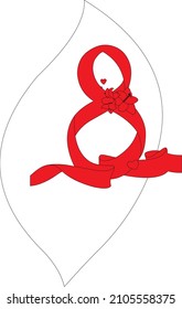 postcard 8 in the form of a ribbon