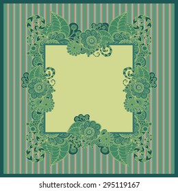 Postcard with abstract pattern. Can be used as invitation card for wedding, birthday and other holiday and summer background.