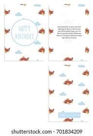 Postcard with airplane pattern