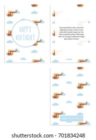 Postcard with airplane pattern