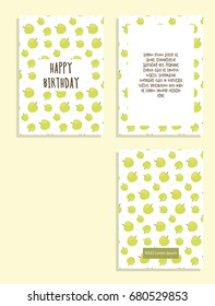 Postcard with apples colorful pattern