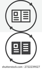 Postcard with arrows icon set in different style. Line, outline and solid icon with editable stroke. Vector sign and symbol for postcard exchange icon.