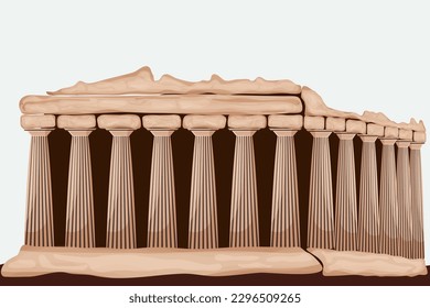 Postcard with Athens acropolis in Greece, vector
