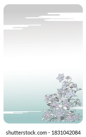 Postcard of autumn flowers and clouds in mourning
