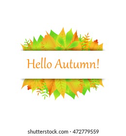 postcard from autumn leaf in vector EPS 10,