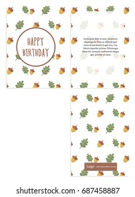 Postcard with autumn pattern