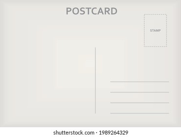 Postcard back template. vector illustration