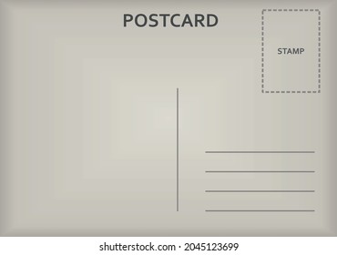 Postcard Back Template. Vector Illustration