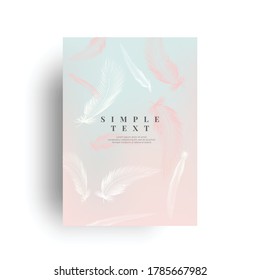 postcard background with a feeling of soft feathers flying