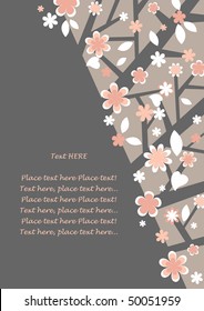 Postcard (background) - flowering tree.