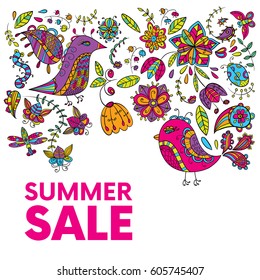 Postcard with a background of ice cream. Vector illustration for a postcard or a poster. Summer.